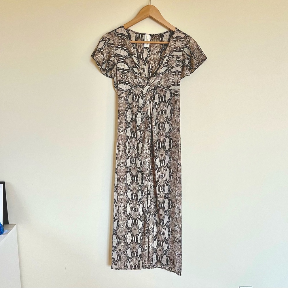 Snake print midi dress